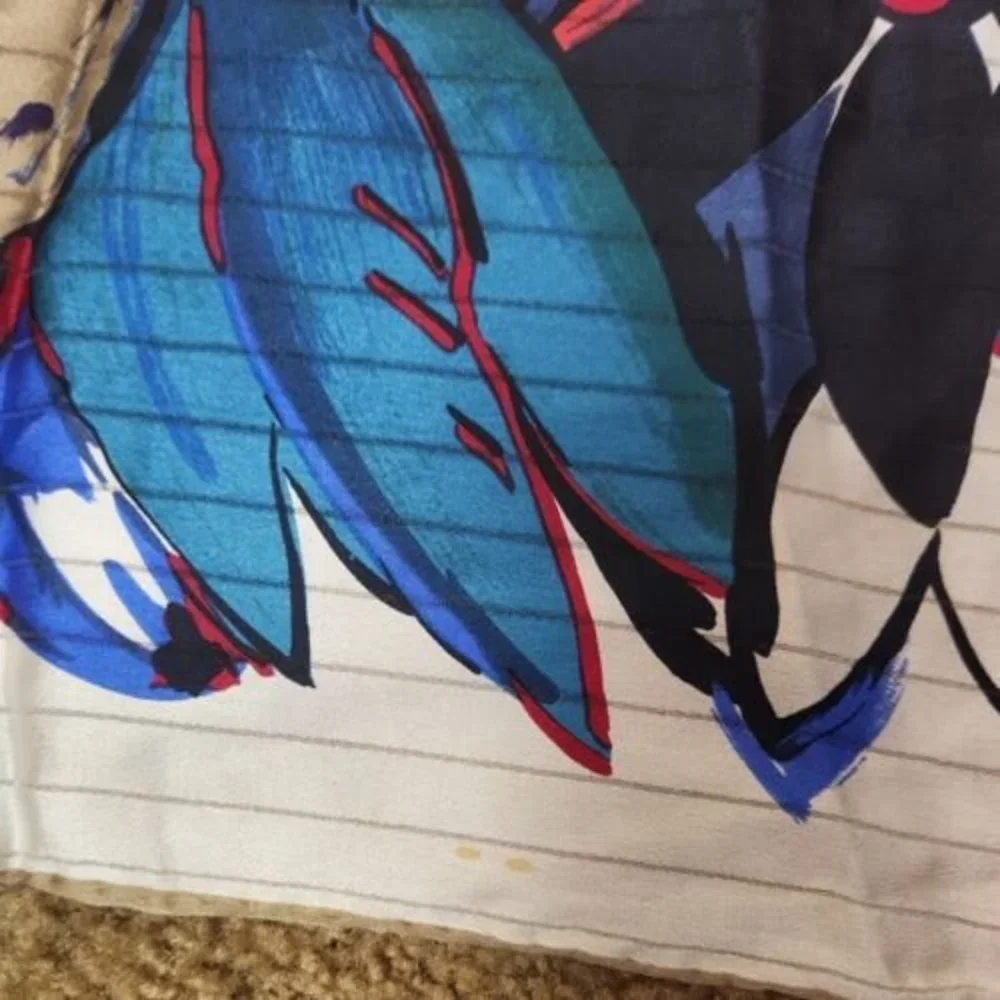 CHRISTIAN FISCHBACHER FLORAL  fruit soft bright colors‎ silk scarf 33×33
